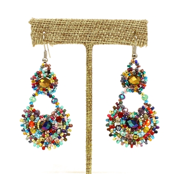 Crystal Canasta Earrings - #100 Multi Elegante