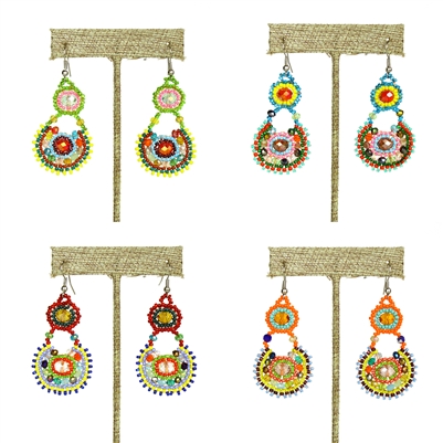 Crystal Canasta Earrings - #101 Multi