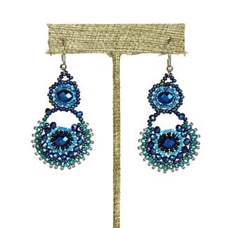 Crystal Canasta Earrings - #108 Blue
