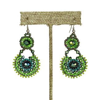Crystal Canasta Earrings - #109 Green