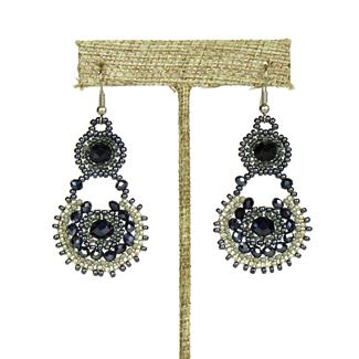 Crystal Canasta Earrings - #112 Hematite