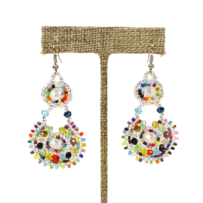 Crystal Canasta Earrings - #150 Crystal and Multi