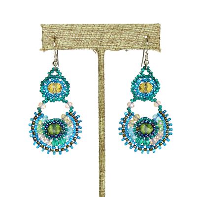 Crystal Canasta Earrings - #176 Blue Multi