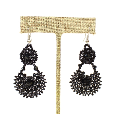 Crystal Canasta Earrings - #200 Black