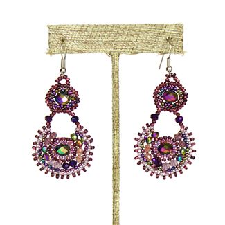 Crystal Canasta Earrings - #210 Purple