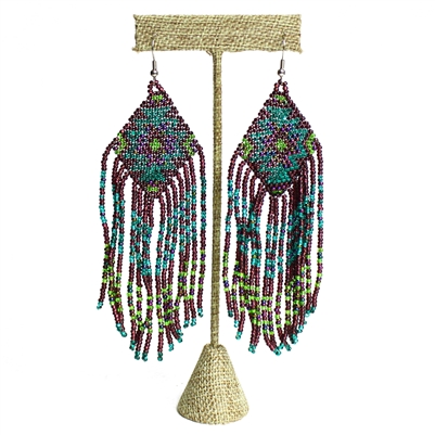 Linda Earring - #105 Purple and Green