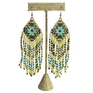 Linda Earring - #132 Turquoise and Gold