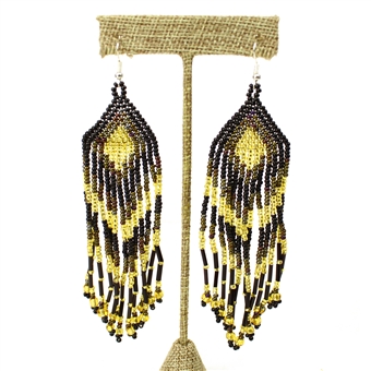 Forever Fringe Earring - #104 Black and Gold