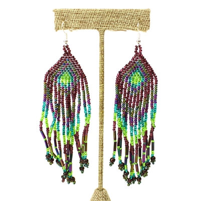 Forever Fringe Earring - #105 Purple and Green