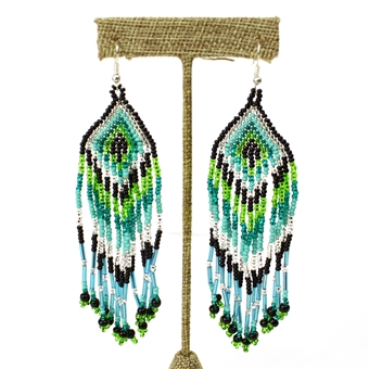 Forever Fringe Earring - #133 Turquoise and Black