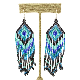 Forever Fringe Earring - #140 Turquoise and Blue