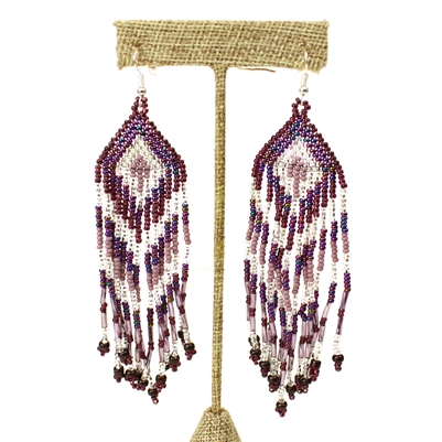 Forever Fringe Earring - #172 Purple and Crystal