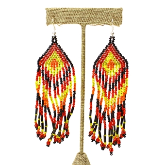 Forever Fringe Earring - #395 Red, Yellow, Black