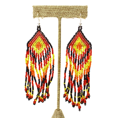 Forever Fringe Earring - #395 Red, Yellow, Black