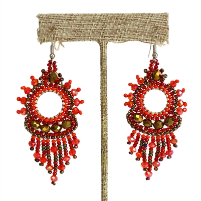 Sol Earring - #111 Red Garnet