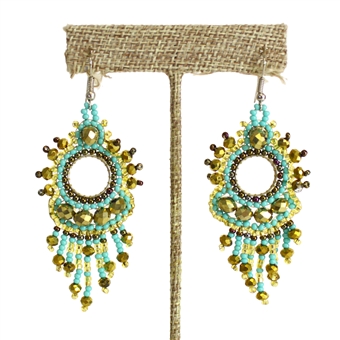 Sol Earring - #132 Turquoise and Gold