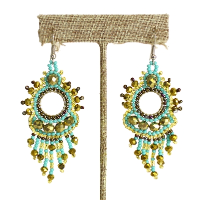 Sol Earring - #132 Turquoise and Gold