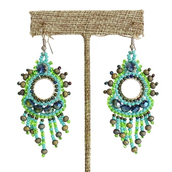 Sol Earring - #134 Turquoise and Lime