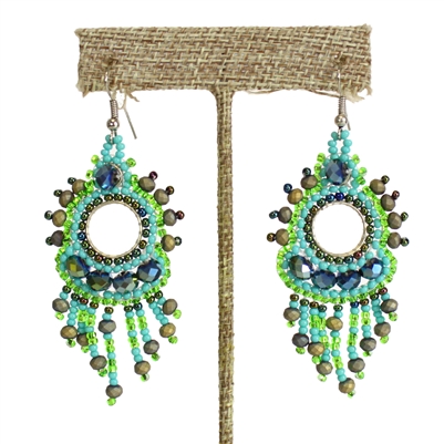 Sol Earring - #134 Turquoise and Lime