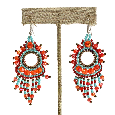 Sol Earring - #138 Turquoise and Red