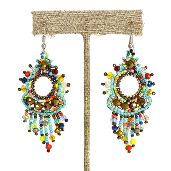 Sol Earring - #153 Turquoise, Bronze, Multi