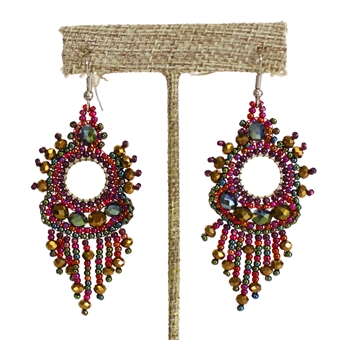 Sol Earring - #238 Red Unakite