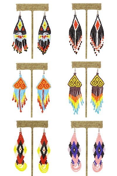 Assorted Native Earrings - Assorted Styles and Colors Only