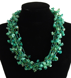 Full of Goodies Necklace, 19" - #109 Green, Magnetic Clasp!