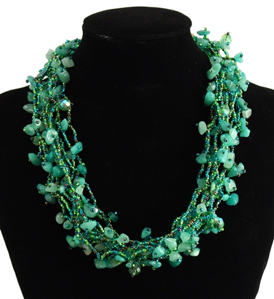 Full of Goodies Necklace, 19" - #109 Green, Magnetic Clasp!