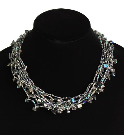 Full of Goodies Necklace, 19" - #112 Hematite, Magnetic Clasp!