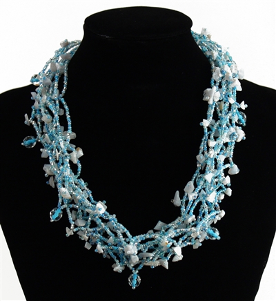 Full of Goodies Necklace, 19" - #208 Light Blue, Magnetic Clasp!