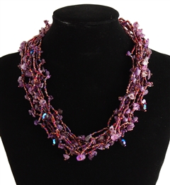 Full of Goodies Necklace, 19" - #210 Purple, Magnetic Clasp!