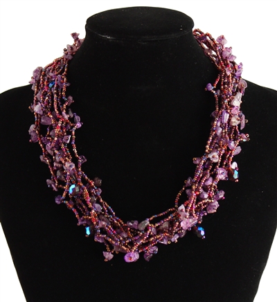 Full of Goodies Necklace, 19" - #210 Purple, Magnetic Clasp!