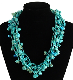 Full of Goodies Necklace, 19" - #231 Turquoise, Magnetic Clasp!