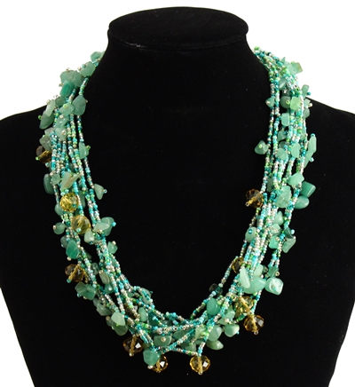 Full of Goodies Necklace, 19" - #237 Kelly Green, Magnetic Clasp!