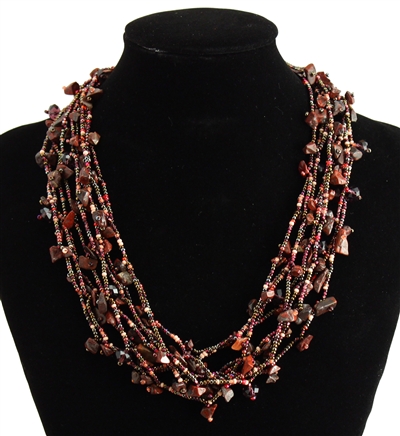 Full of Goodies Necklace, 19" - #261 Merlot, Magnetic Clasp!
