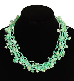 Full of Goodies Necklace, 19" - #271 Mint and Crystal