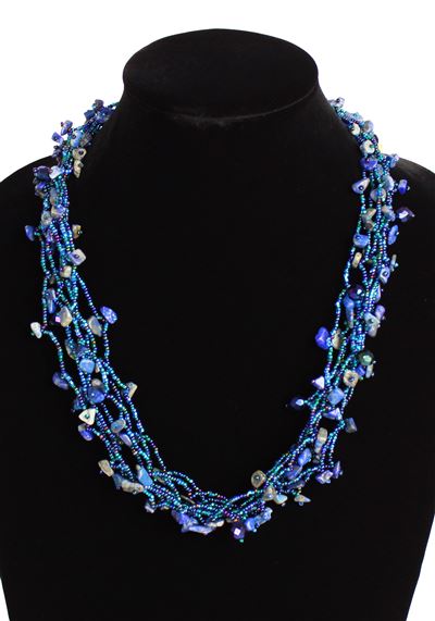 Full of Goodies Necklace, 24" - #108 Blue, Magnetic Clasp!