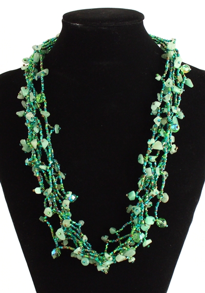 Full of Goodies Necklace, 24" - #109 Green, Magnetic Clasp!