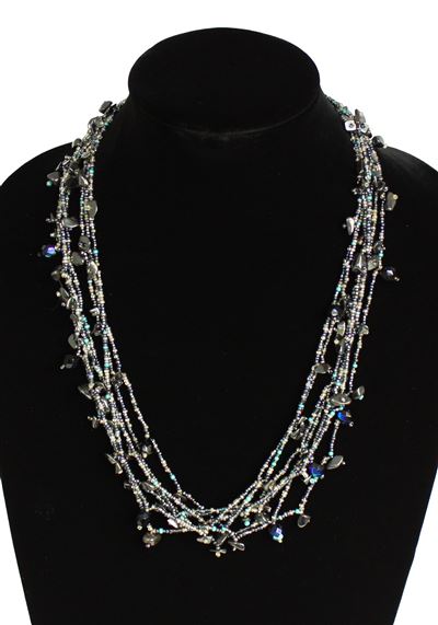 Full of Goodies Necklace, 24" - #112 Hematite, Magnetic Clasp!