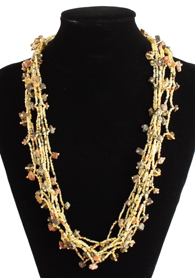 Full of Goodies Necklace, 24" - #113 Sand, Magnetic Clasp!