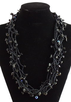 Full of Goodies Necklace, 24" - #200 Black, Magnetic Clasp!