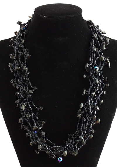 Full of Goodies Necklace, 24" - #200 Black, Magnetic Clasp!