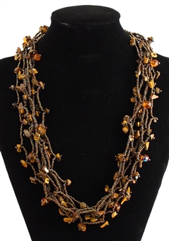 Full of Goodies Necklace, 24" - #201 Brown Iris, Magnetic Clasp!