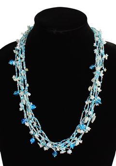 Full of Goodies Necklace, 24" - #208 Light Blue, Magnetic Clasp!