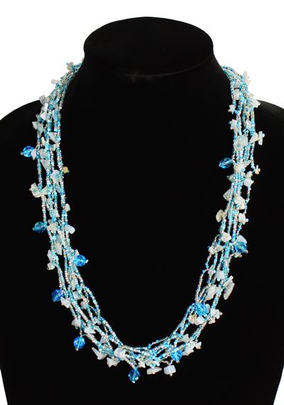 Full of Goodies Necklace, 24" - #208 Light Blue, Magnetic Clasp!