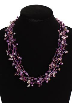 Full of Goodies Necklace, 24" - #210 Purple, Magnetic Clasp!