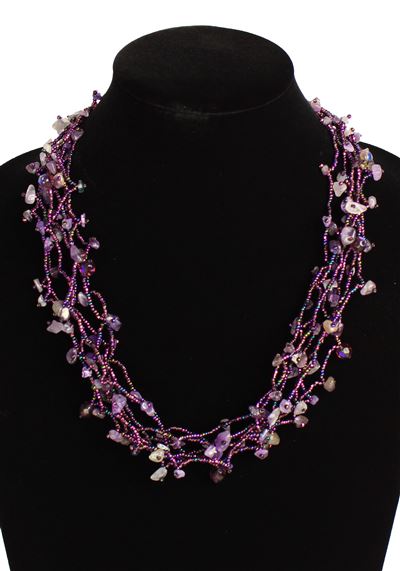 Full of Goodies Necklace, 24" - #210 Purple, Magnetic Clasp!