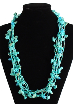 Full of Goodies Necklace, 24" - #231 Turquoise, Magnetic Clasp!