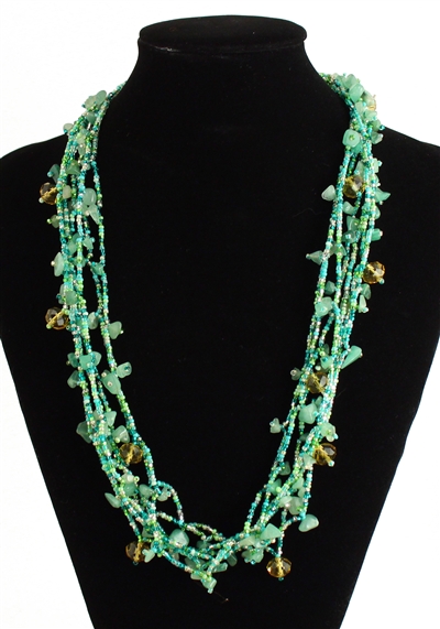 Full of Goodies Necklace, 24" - #237 Kelly Green, Magnetic Clasp!